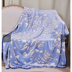 Love Print Throw Blanket 3D I Love You Pattern Bed Blanket Soft Flannel s15